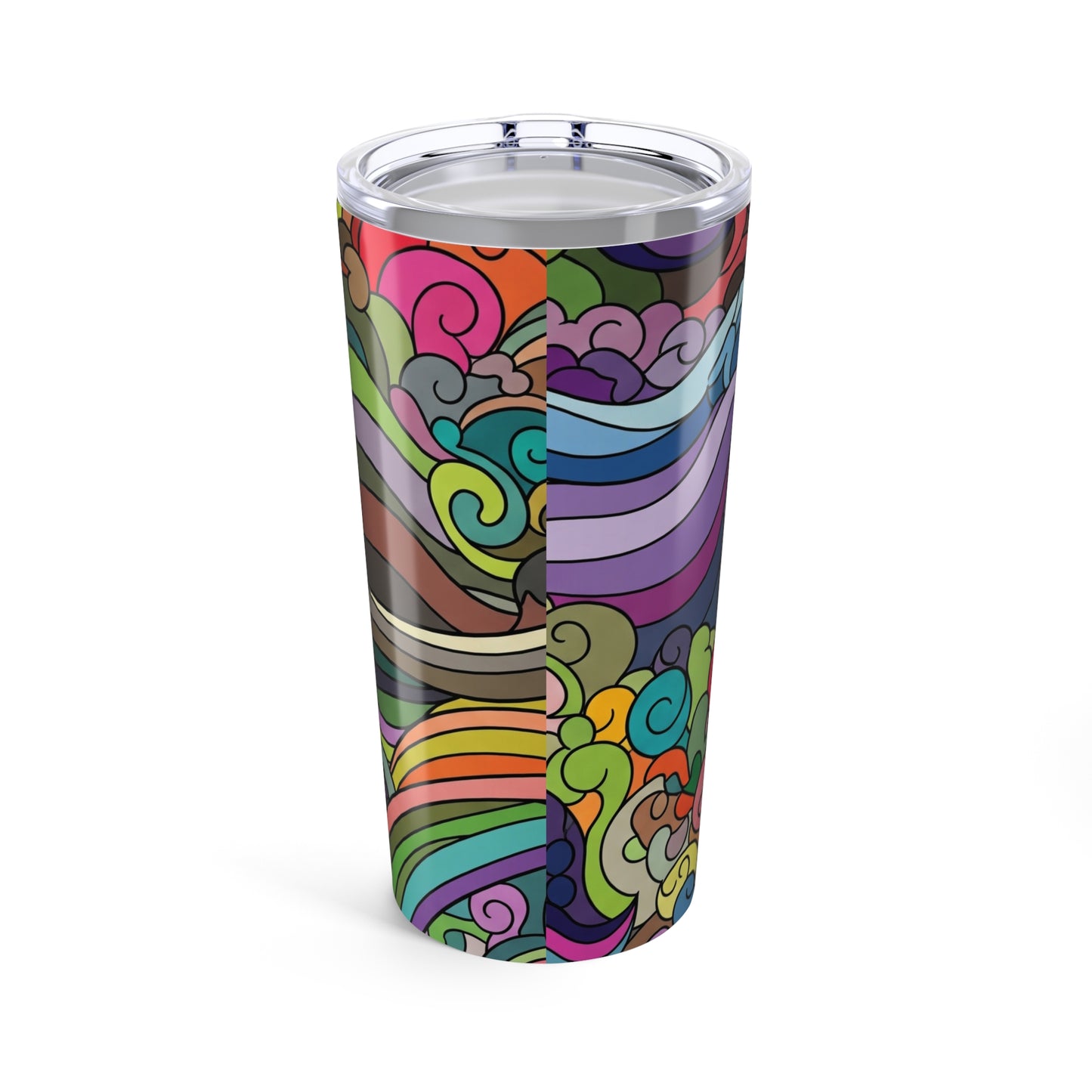 20oz Stainless Steel Tumbler With Double Wall Vacuum Insulation Travel Mug Durable Leak Proof Printed Art Design