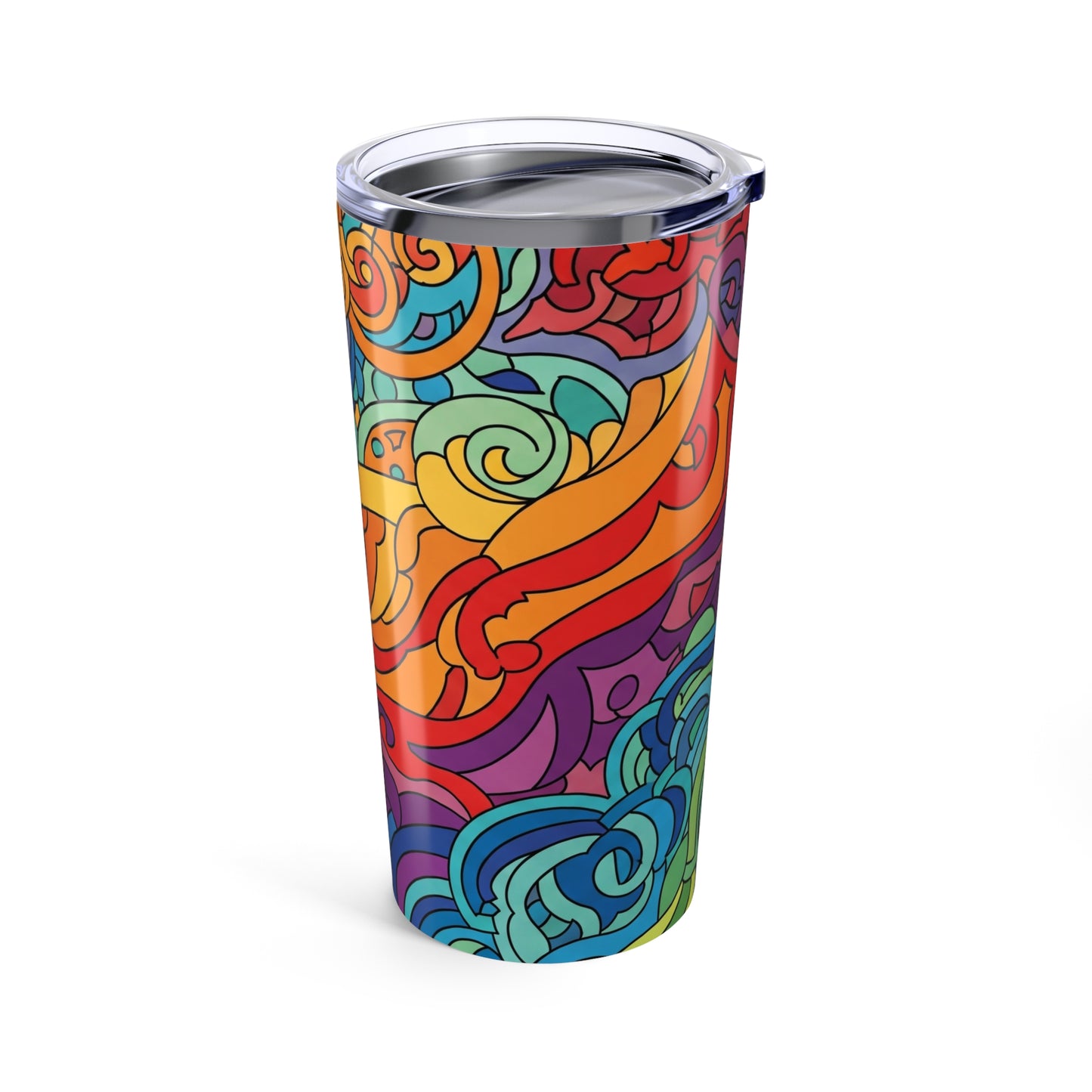 20oz Stainless Steel Tumbler With Printed Design Double Wall Vacuum Insulation Spill Resistant Hot Cold Drinks