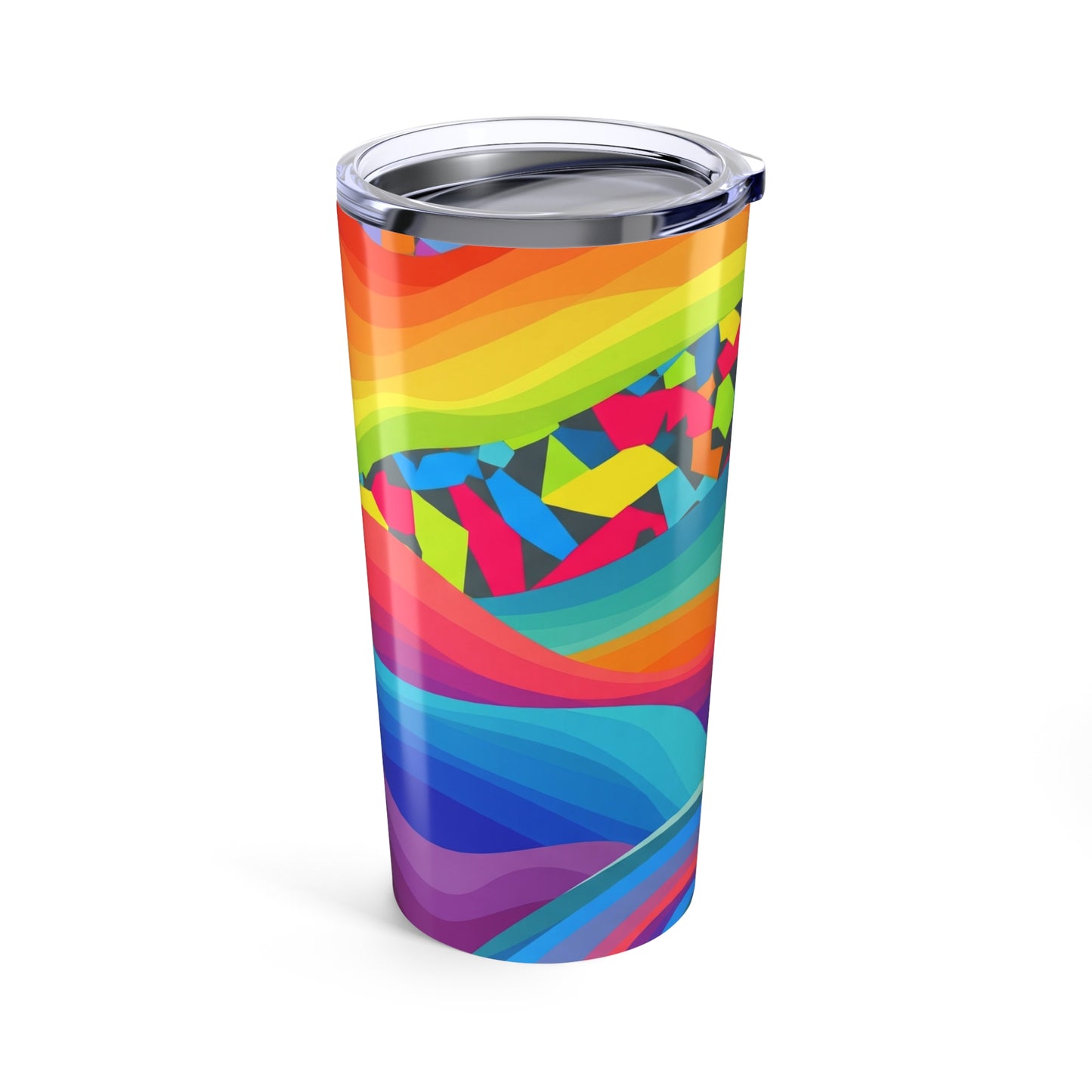 20 Ounce Stainless Steel Tumbler With Double Wall Vacuum Insulation Spill Resistant Travel Mug Printed Design All