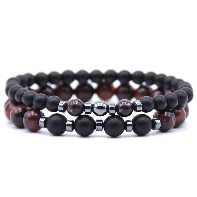 Natural Stone Bracelet With Alloy Accents Elastic Line Design For Women And Girls 19cm Modern Everyday Style A
