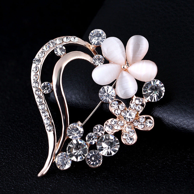 Opal Brooch Alloy Korean Style Womens Animal Pin Accessory