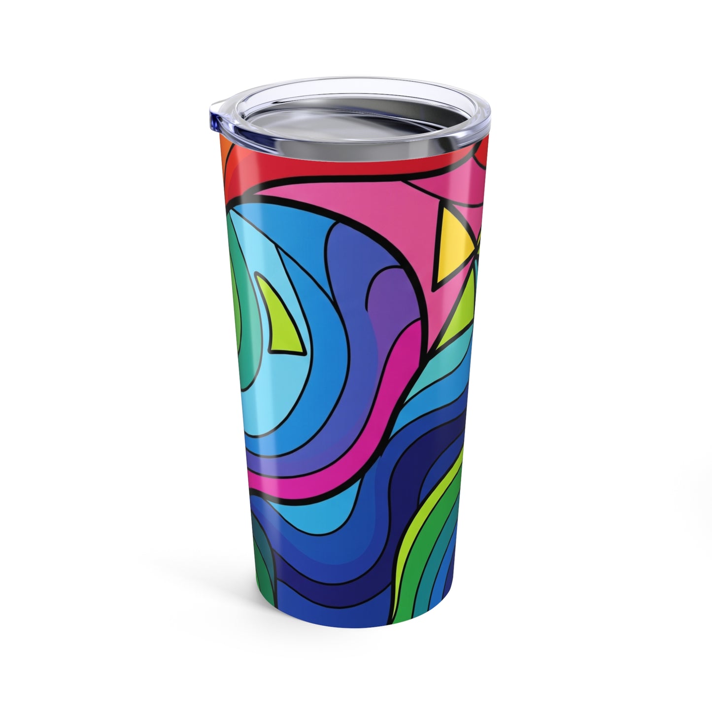 20oz Stainless Steel Tumbler With Printed Design Double Wall Vacuum Insulated Leak Proof Travel Mug With Lid