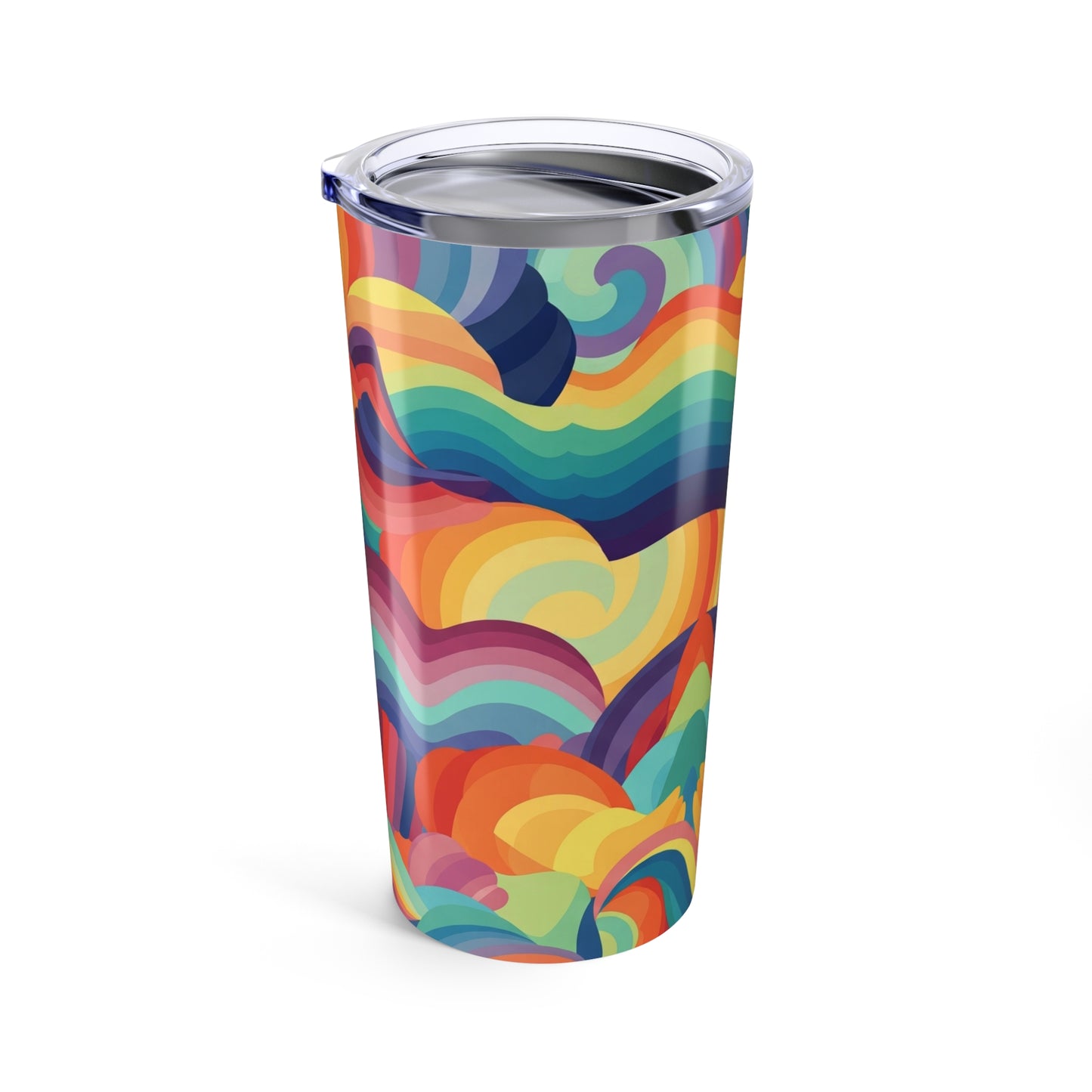 20 oz Stainless Steel Travel Tumbler With Double Wall Insulation Leak Proof Lid Printed Hot Cold Beverages BPA Free