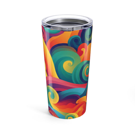 20oz Stainless Steel Tumbler With Double Wall Vacuum Insulation Leak Proof Travel Mug Featuring Printed Artistic