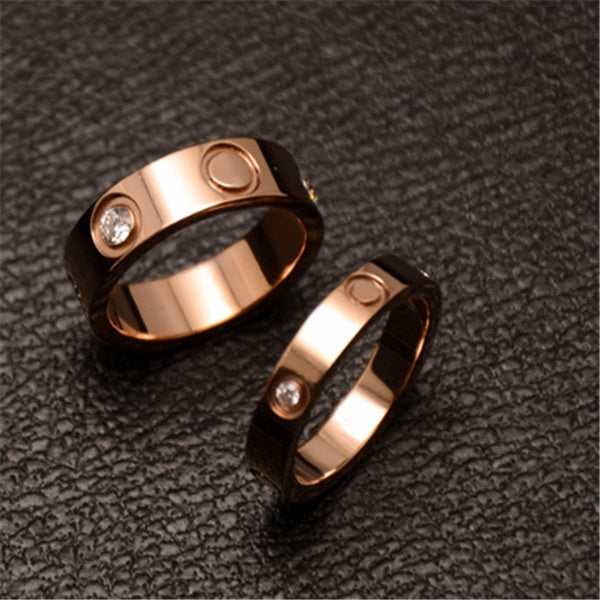 Titanium Steel Geometric Couple Ring Engagement Wedding Band Durable Gift Jewelry For Anniversary For All Fans