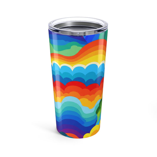 20oz Stainless Steel Tumbler With Double Wall Insulation Spill Resistant Printed Travel Mug Durable Dishwasher Safe