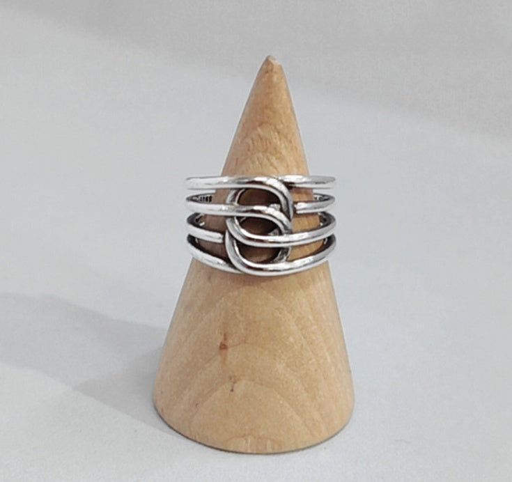 Womens Copper Cross Knot Ring Elegant Intertwined Design Durable Fashion Jewelry Everyday Wear Accessory Style