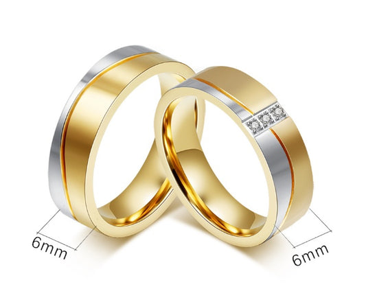 Titanium Steel Couple Ring For Lovers Durable Stainless Wedding Band Set For Couples Ultra Smooth Edges Design