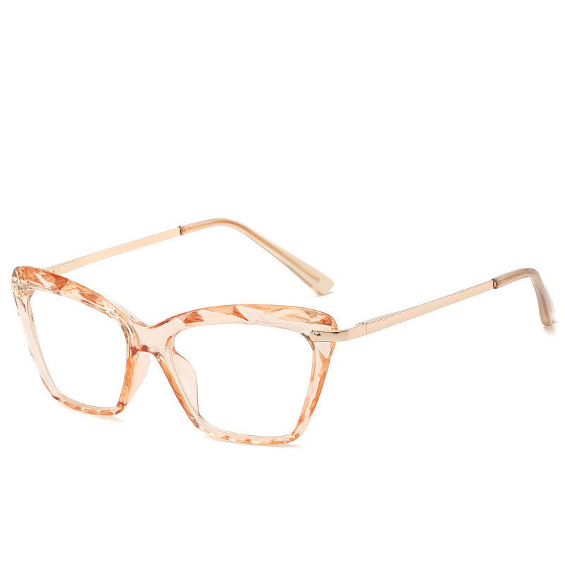 Womens Clear Lens Glasses Full Frame See Through Eyeglasses Vintage Crystal Fashion Eyewear Metal Frame Womens