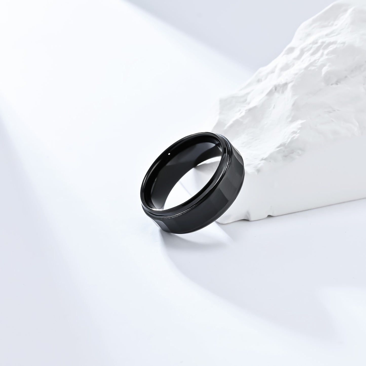 Unisex Tungsten Steel Ring Geometric Band Durable Everyday Wear Ring Steel Gold Black Geometric Ring Wear Gold