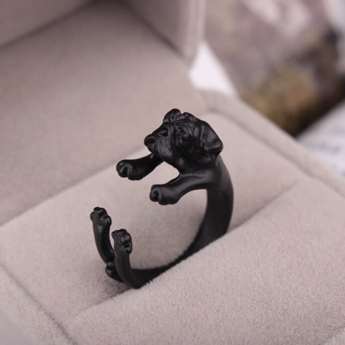 Geometric Dog Rings For Women And For Men Alloy Fashion Jewelry Pug Dog Shar Pei Pet Lovers Rings Rings Lovers
