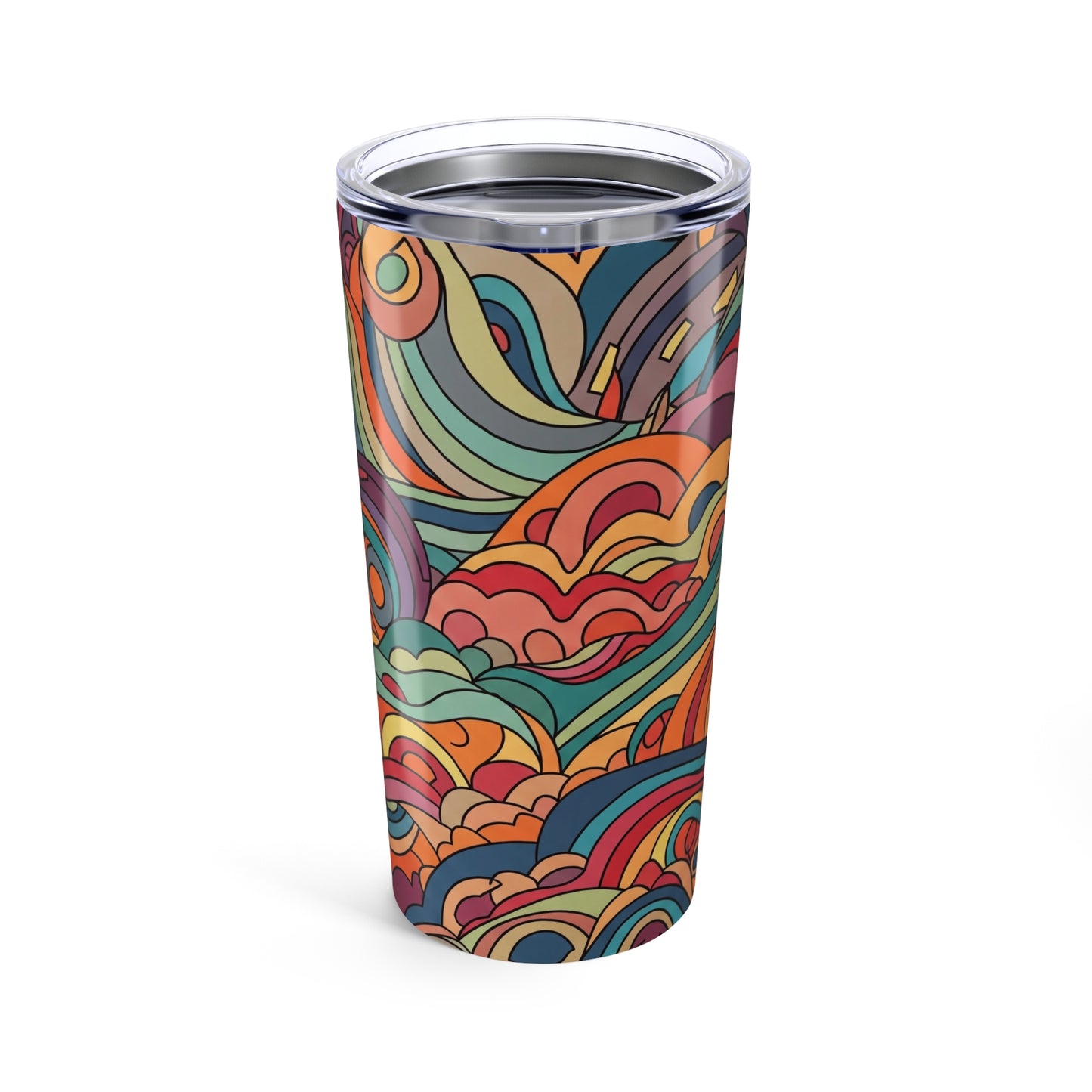 20oz Stainless Steel Tumbler With Printed Design Double Wall Insulation Spill Resistant Durable Keeps Beverages