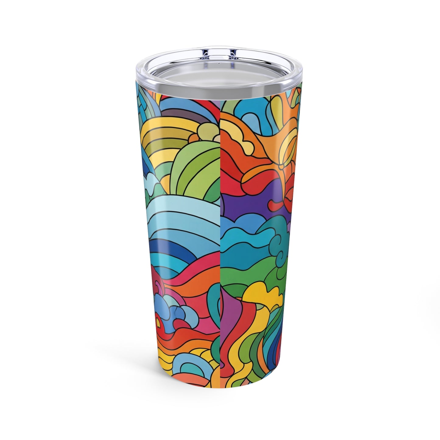 20oz Stainless Steel Travel Mug With Double Wall Vacuum Insulation And Spill Resistant Lid Printed Design