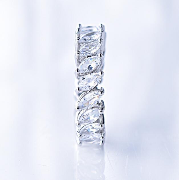 Copper Ring With Simulated Diamond Zircon Jewelry For Women Engagement Wedding Anniversary Dazzling Gift Style