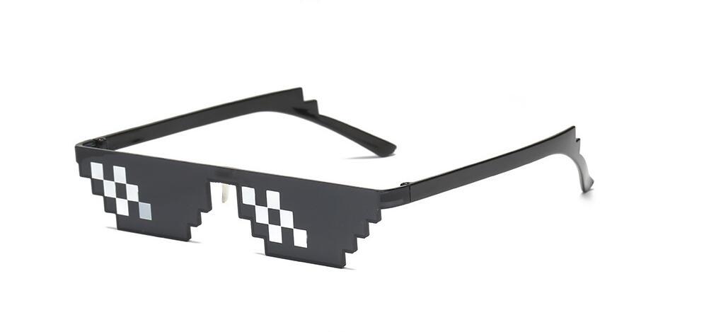 Retro Pixelated Sunglasses Mosaic Thug Life Glasses For Men And Women Novelty Eyewear Vintage 8 Bit Fun Factor