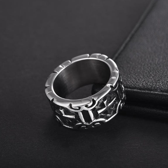 Mens Stainless Steel Cross Ring Religious Band Jewelry