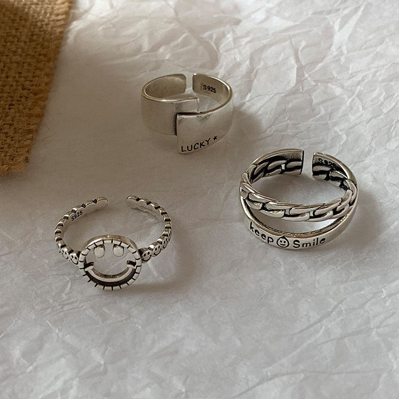 Adjustable Opening Ring Silver Plated Doll Design Korean Inspired Women Jewelry Birthday Gift Elegant Unique Durable