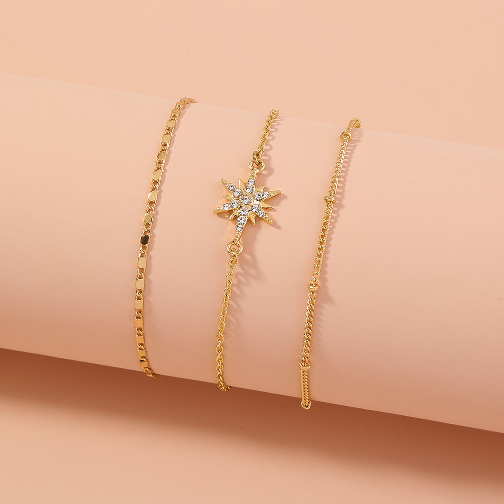 Womens Multi Layer Bracelet Copper Bracelet Electroplated Finish Jewelry Gift European American Bracelet Multi