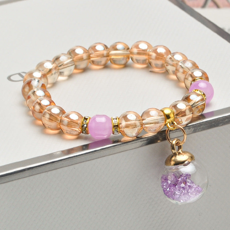 Korean Style Glass Couple Bracelets Set For Him And Her Sweet Matching Friendship Bracelets Colorful Glass Set
