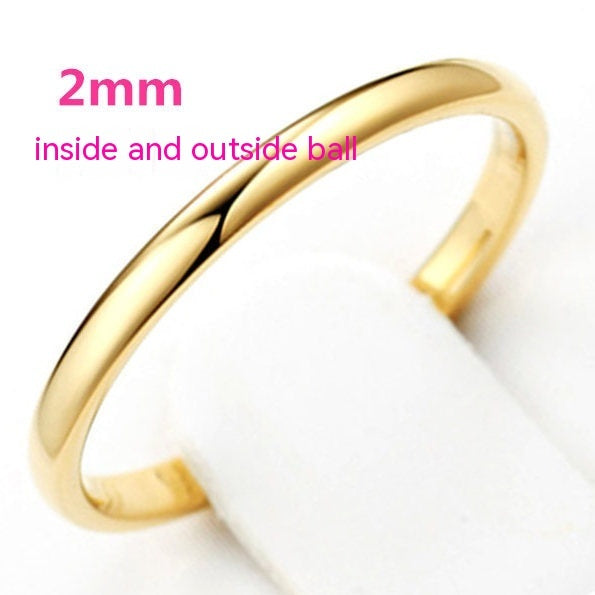 Womens Stainless Steel Ring Electroplated Golden Arc Fashion Jewelry Gift For Her Elegant Accessory Style Chic