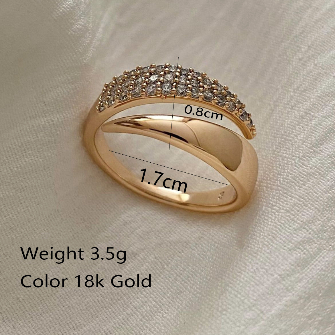 Womens Butterfly Ring Fashion Layered Woven Copper Ring Geometric Exaggerated Design Gold Electroplated Round Accessory