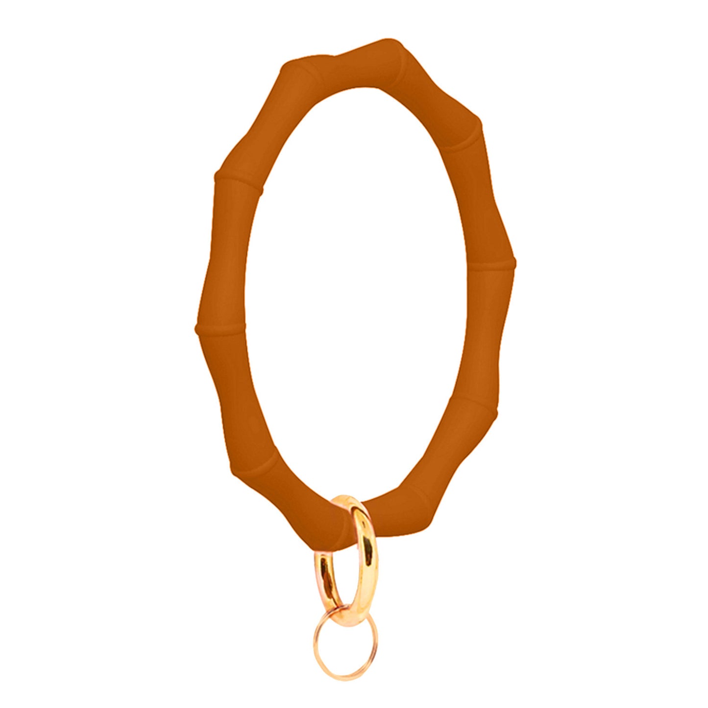 Unisex Silicone Bracelet Keychain Bamboo Joint Geometry Shape Decorative Keychain Bag Charm In Assorted Colors