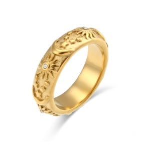 Stainless Steel Zircon Ring Bracelet And Earring Set For Women Waterproof Hypoallergenic Simple Elegant Jewelry