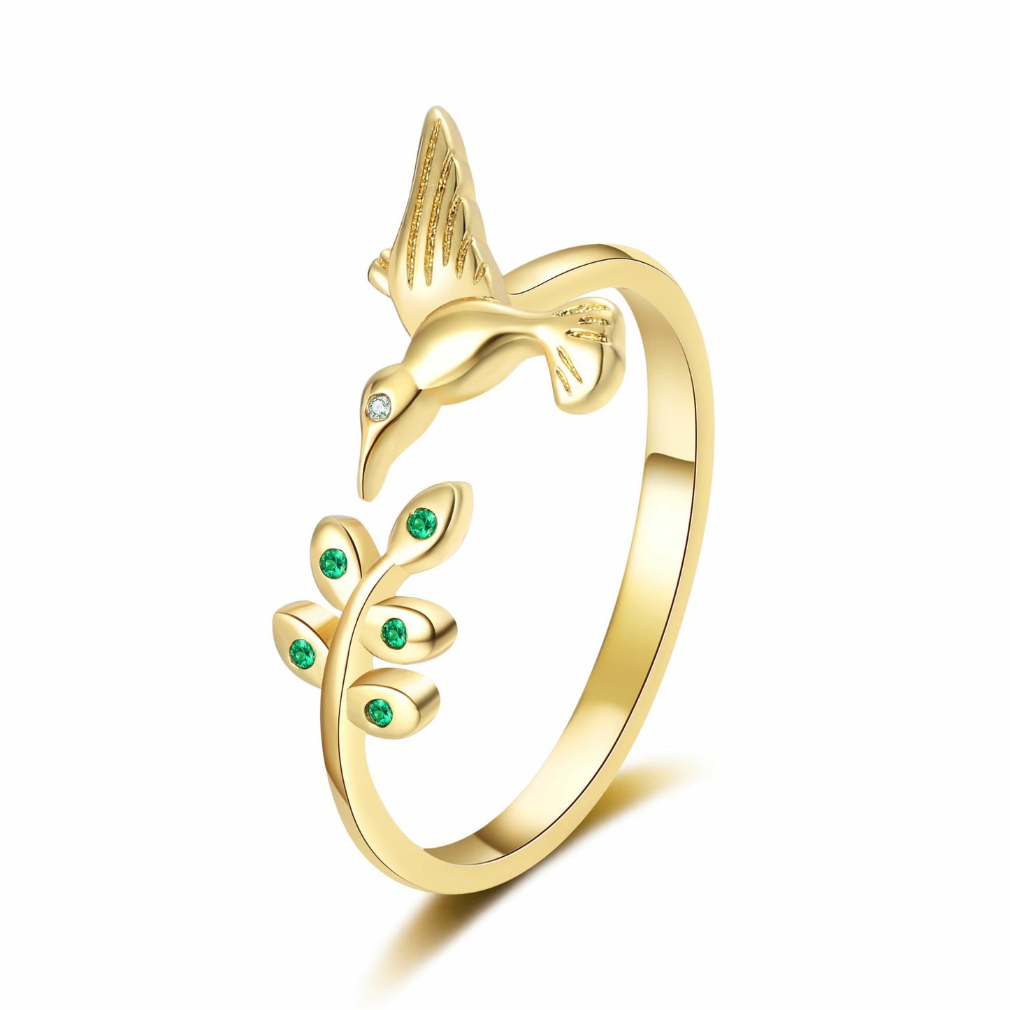 Adjustable Bird Ring For Women Copper Inlaid Zircon Zodiac