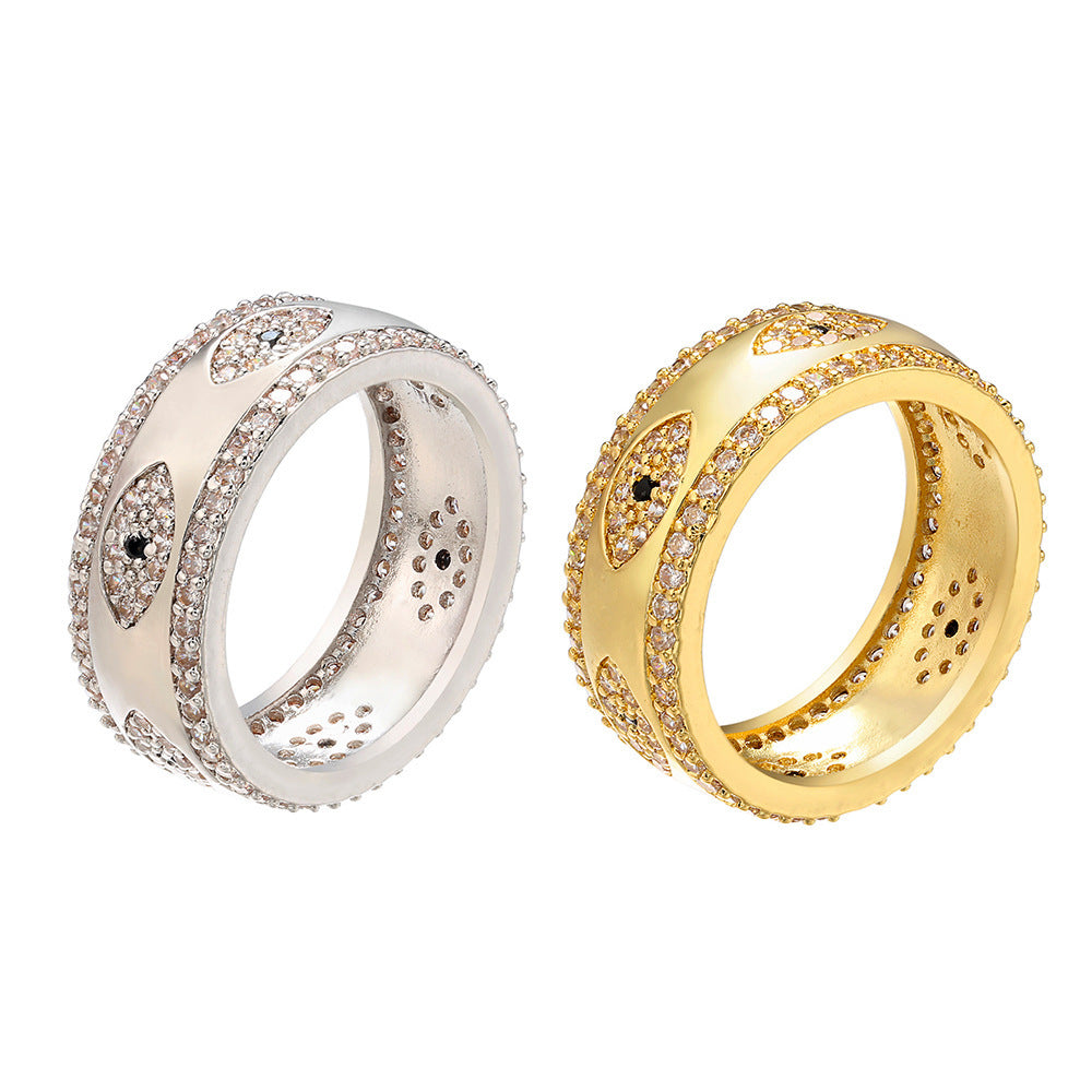 Unisex Zirconium Ring Heart Shaped Gold Plated Coppery Jewelry Accessory Elegant Durable Fashion For Women Men