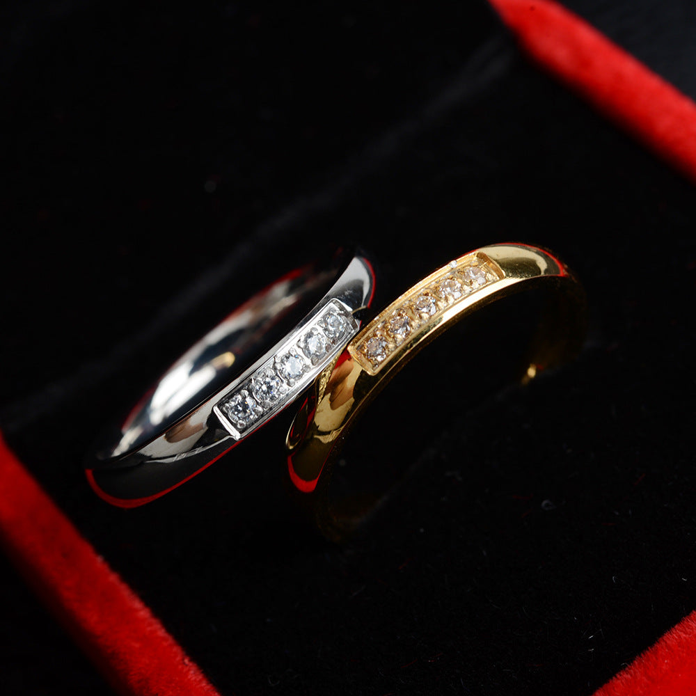 Stainless Steel Ring With Zircon Crystal Crown Inlay For Women Elegant Gold Tone Finish Jewelry Gift DailyWear