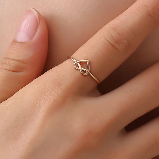Heart Ring Adjustable Open Ring Band Metal Ring for Women Girls Love Hollow Ring Fashion Jewelry Valentine Day