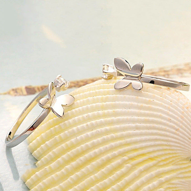 Adjustable Copper Ring Butterfly Heart Wing Zodiac Jewelry