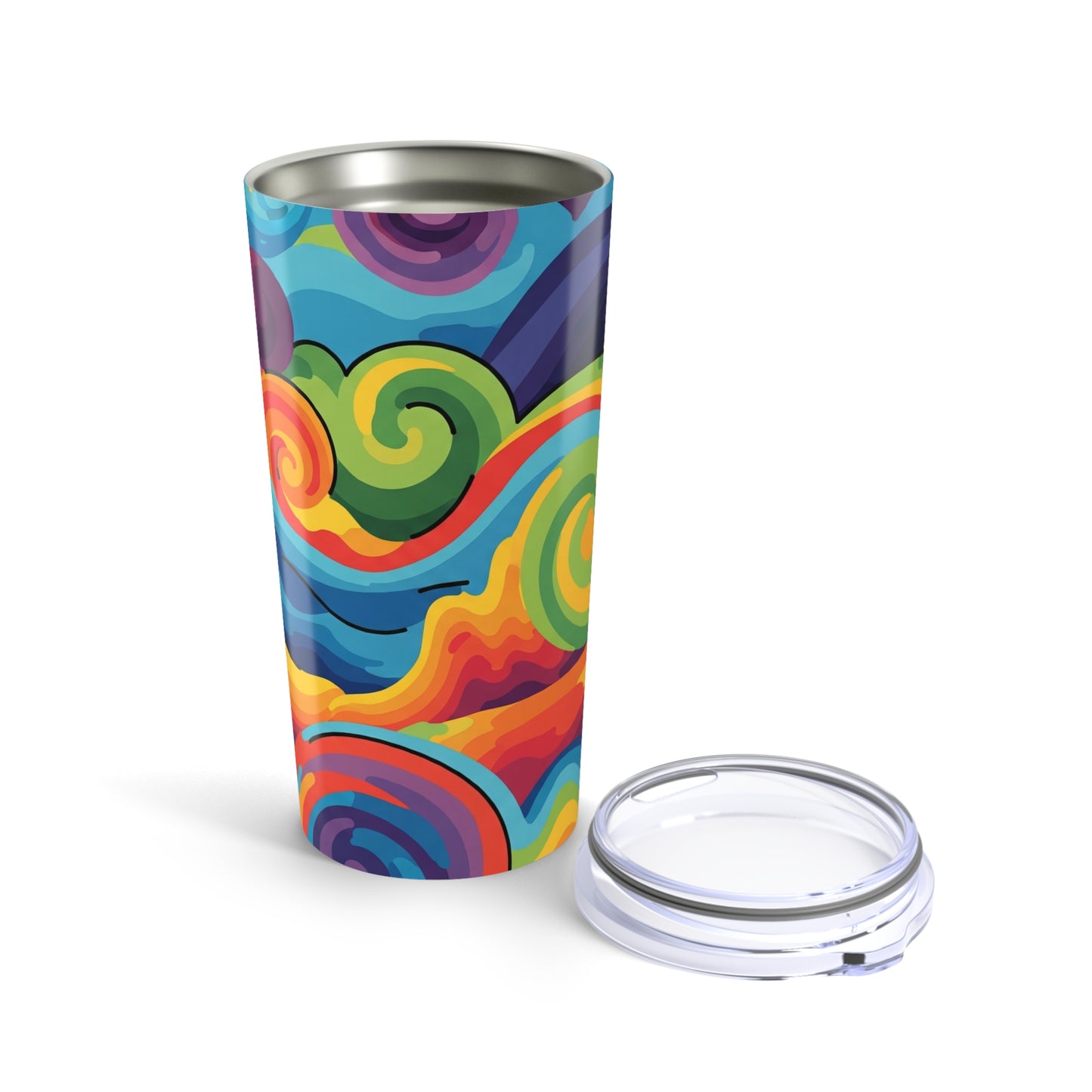 20oz Stainless Steel Tumbler With Artistic Printed Pattern Double Wall Vacuum Insulation And Leak Proof For Daily
