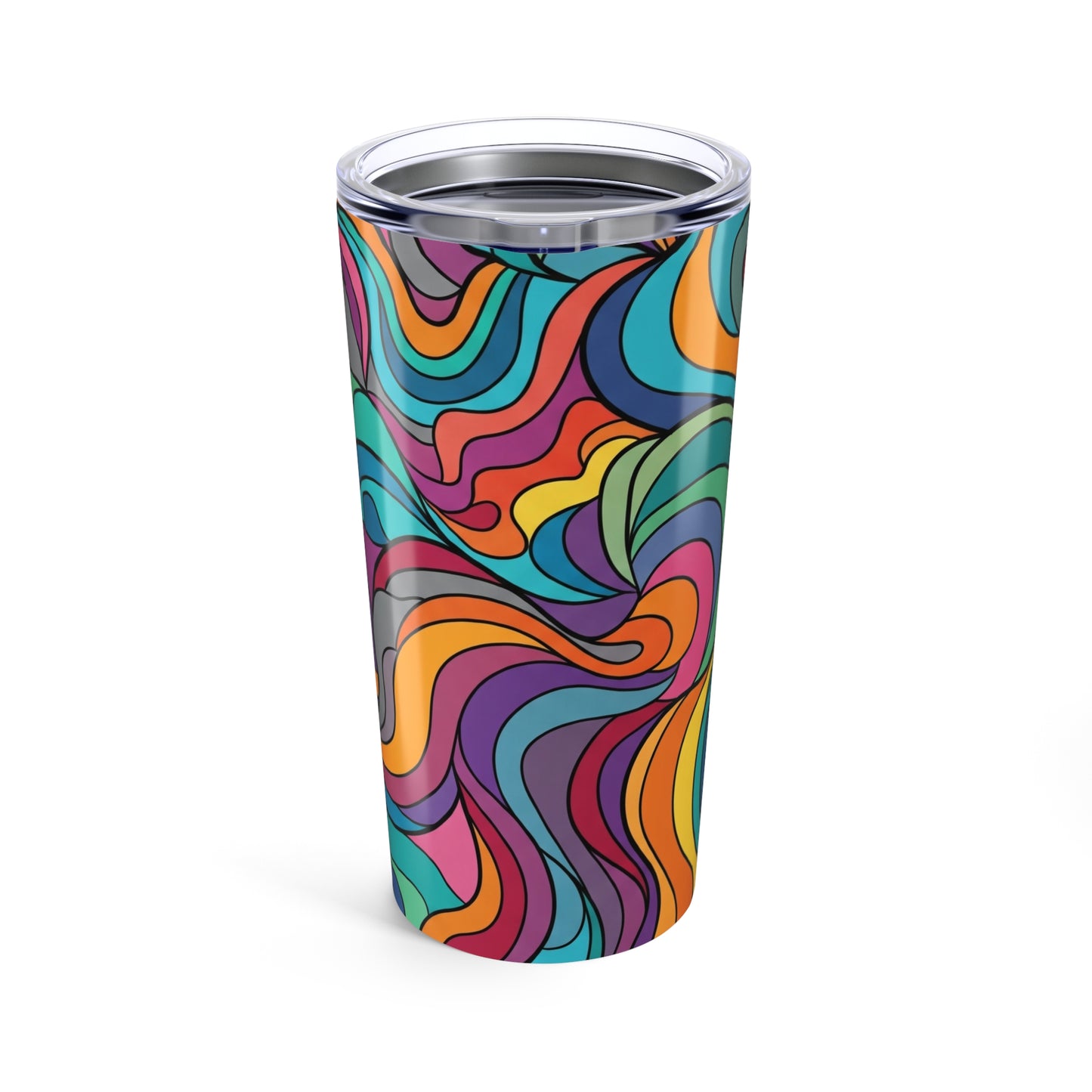 20oz Stainless Steel Tumbler With Double Wall Vacuum Insulation Spill Resistant Printed Thermal Travel Mug With Lid