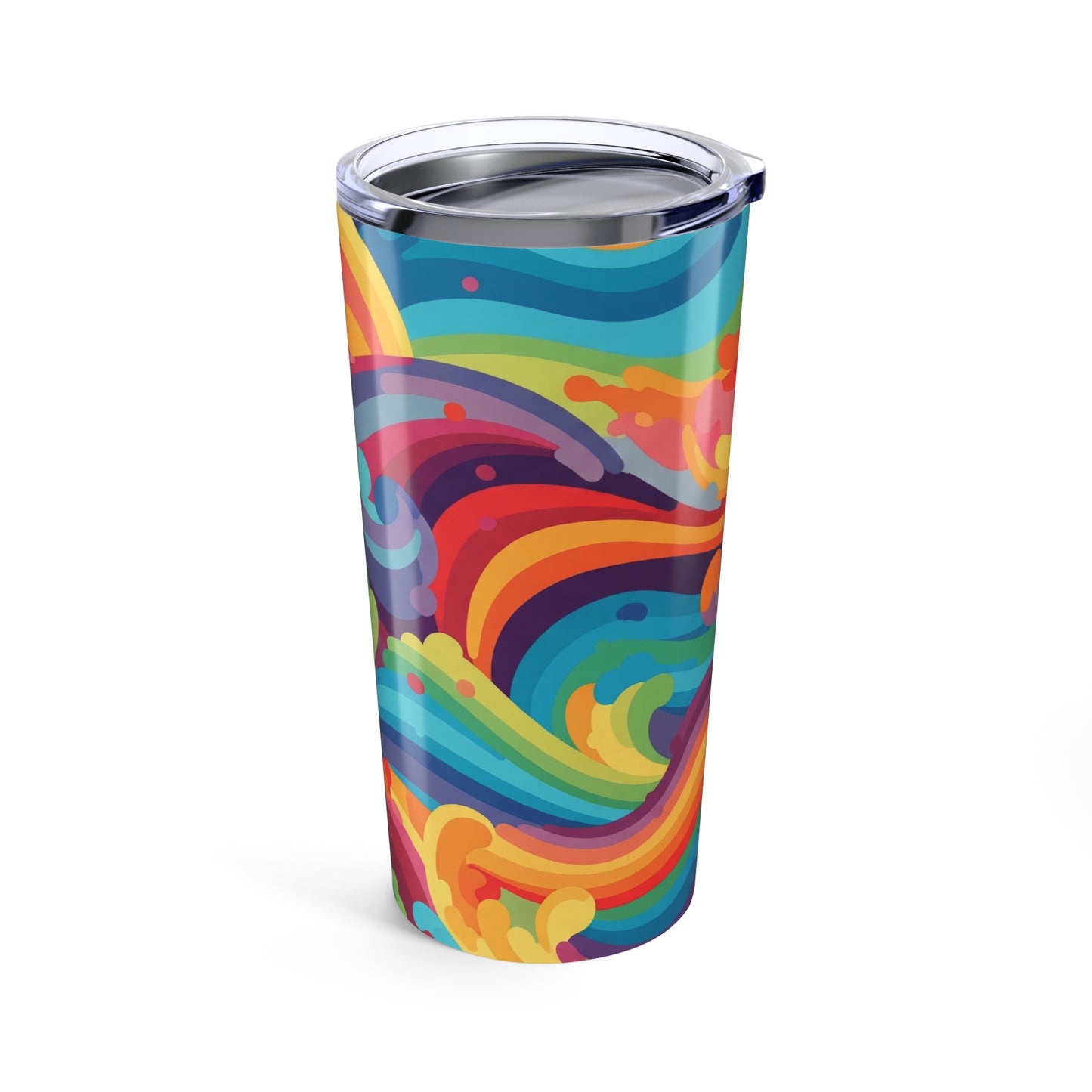 20 Oz Stainless Steel Tumbler Vibrant Printed Pattern Double Wall Vacuum Insulated Leak Proof BPA Free Travel Mug