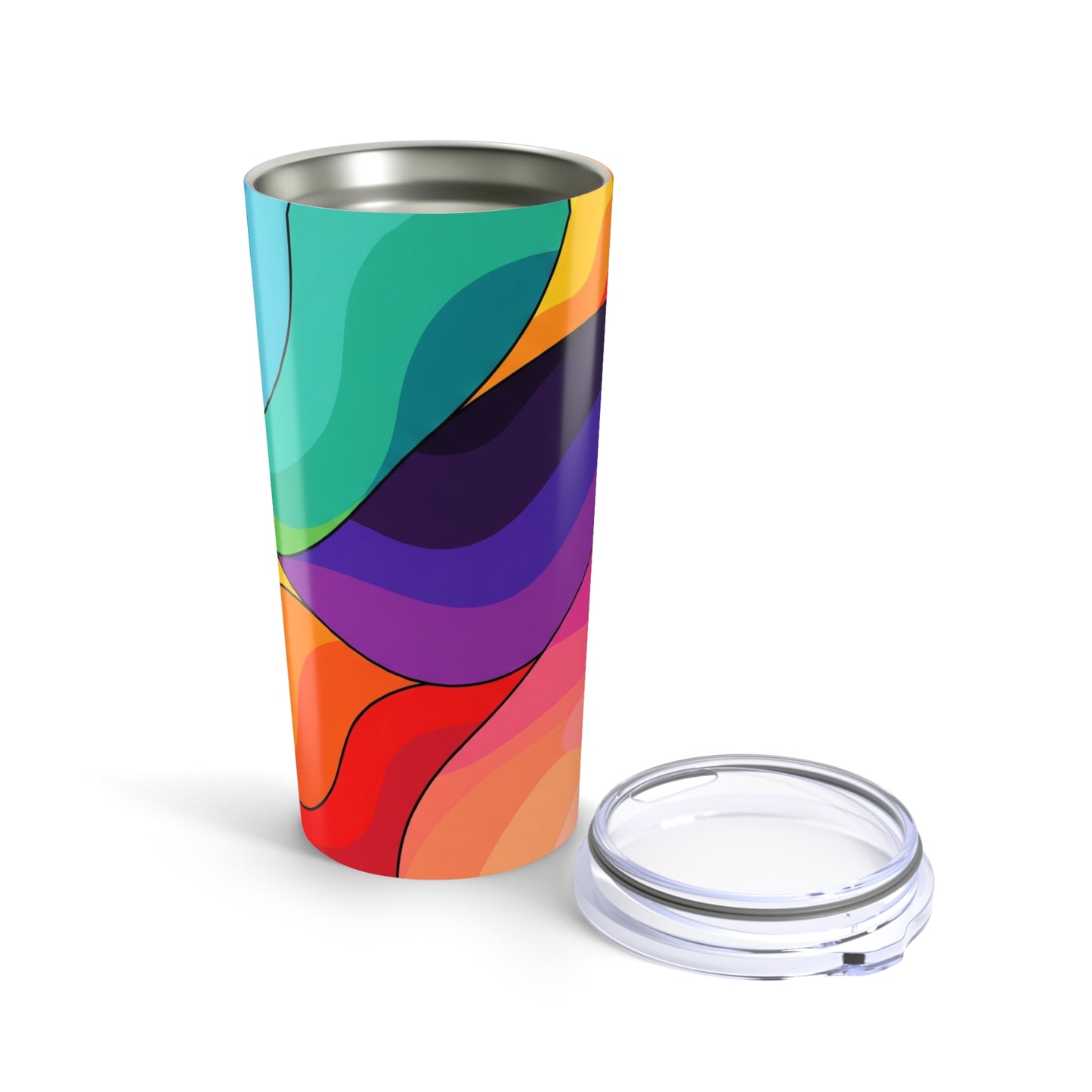 20oz Stainless Steel Travel Mug With Printed Design Double Wall Vacuum Insulation Spill Resistant Hot Or Cold