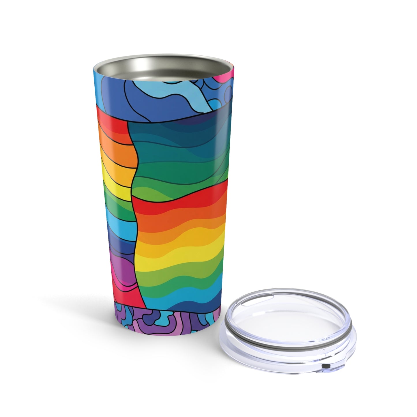 20oz Stainless Steel Printed Tumbler Vacuum Insulated Double Wall Leak Proof Travel Mug With Lid For Hot Cold