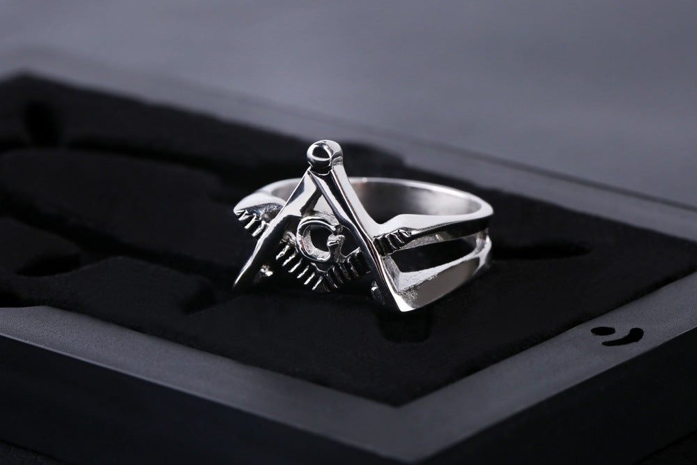 Stainless Steel Jewelry Ring Ring Personalized Titanium Steel Men's AG Letter Ring