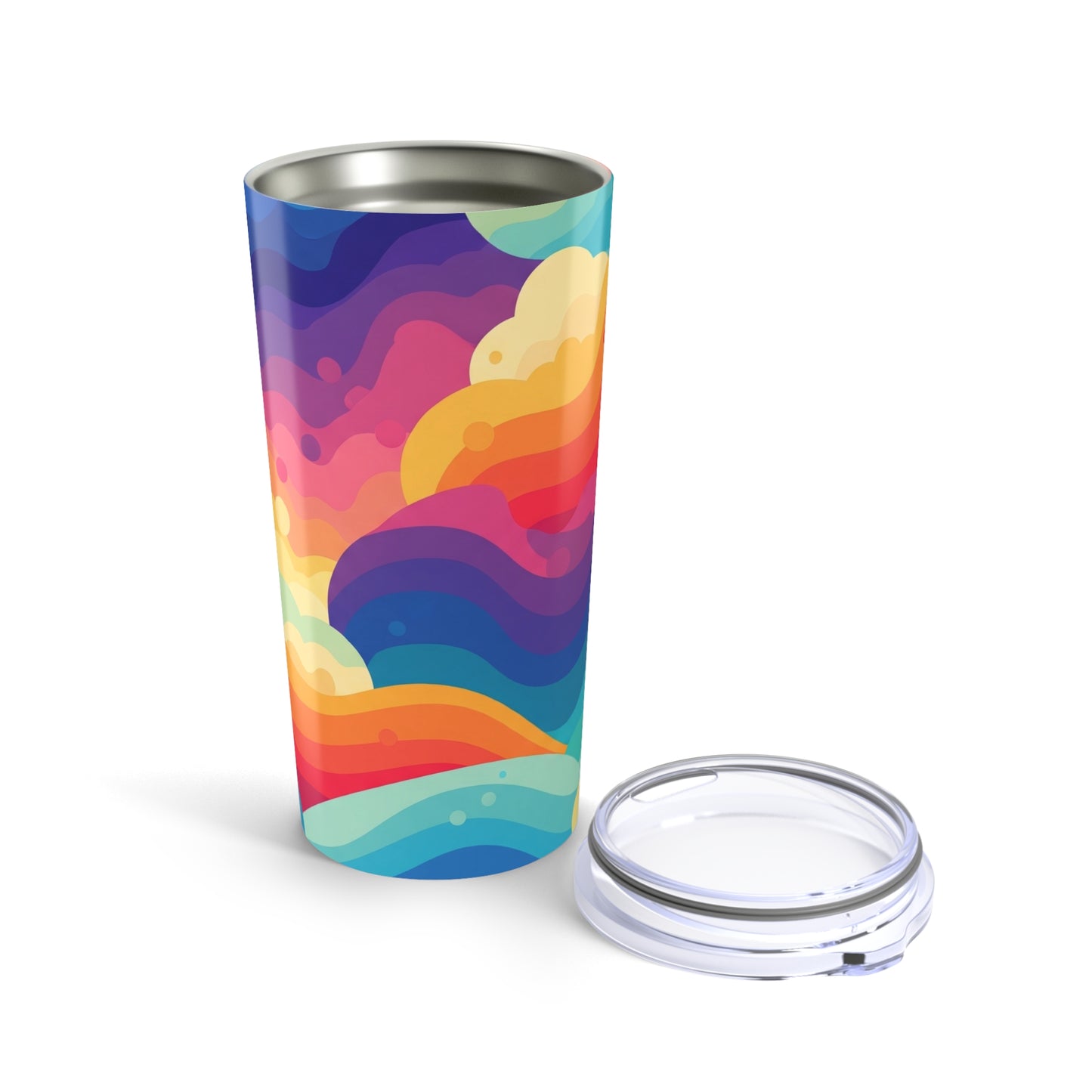 20oz Stainless Steel Tumbler With Double Wall Vacuum Insulation Spill Resistant Travel Mug With Printed Design