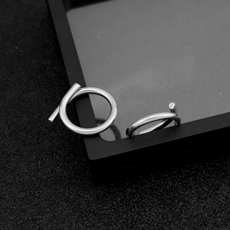 Unisex Stainless Steel Cross Ring Geometric Band Non Fading Metal Birthday Gift Ring For Daily Wear Style Easy