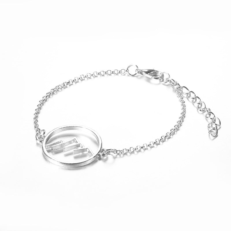 Womens Geometric Beaded Alloy Bracelet Set With Gemstones Inlay Jewelry European American Style Elegant Choice