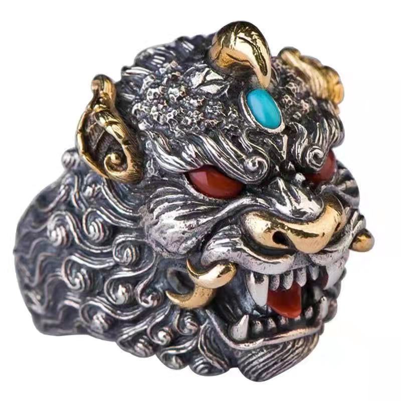 Unisex Geometric Ring Men Women Retro Geometric Adjustable Opening Band Gift Fashion Jewelry Personalized Ring