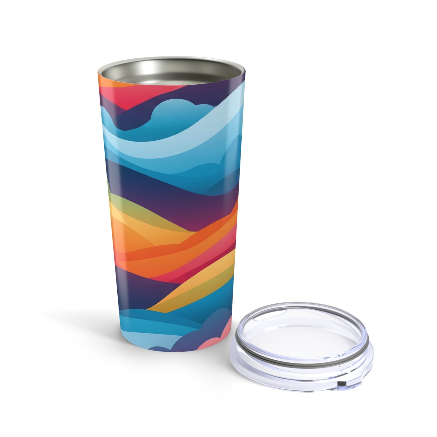 20 Oz Stainless Steel Tumbler With Double Wall Vacuum Insulation And Lid Printed Design Drinkware Keeps Hot Or Cold