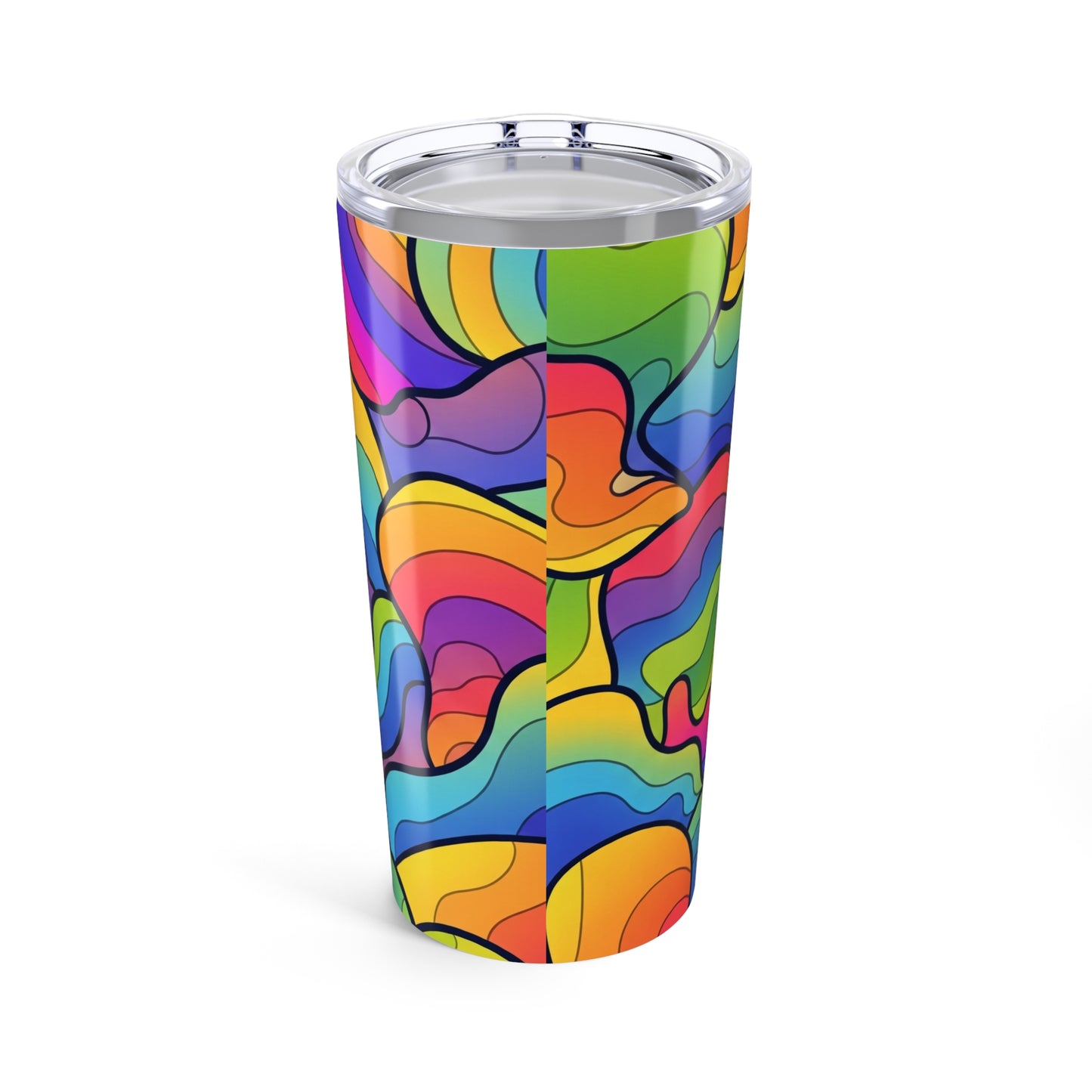 20 Oz Double Wall Vacuum Insulated Stainless Steel Coffee Tumbler With Thermal Control And Artistic Print Design