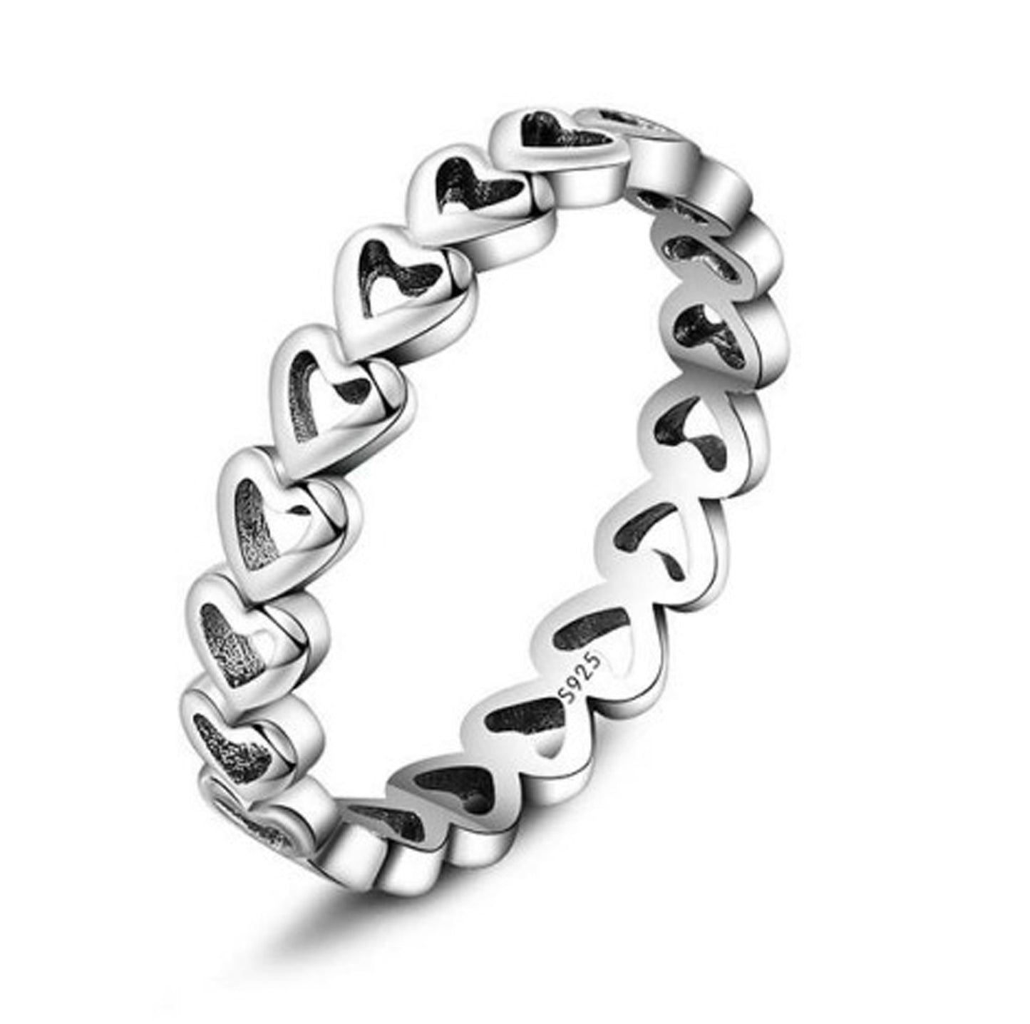 Womens Hollow Heart Ring Korean Fashion Electroplated Copper Peach Color Delicate Elegant Jewelry For Everyday Wear