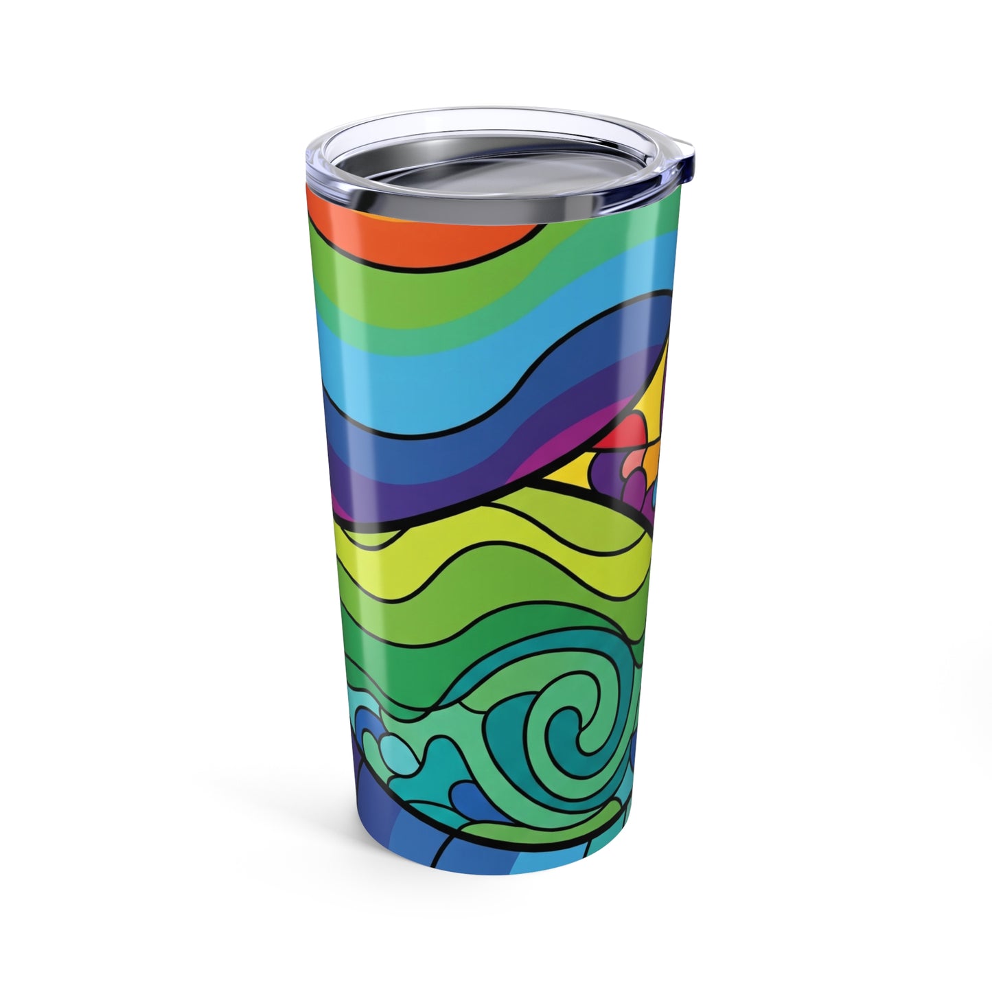20oz Stainless Steel Tumbler With Double Wall Vacuum Insulation Spill Resistant Printed Travel Mug For Hot And