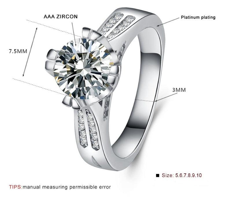 Womens Alloy Ring Dazzling Zircon Jewelry Fashion Trend For Daily Wear And Special Occasions For Everyday Glam