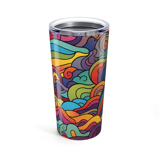 20oz Printed Stainless Steel Tumbler With Double Wall Vacuum Insulation Spill Resistant Travel Mug BPA Free With