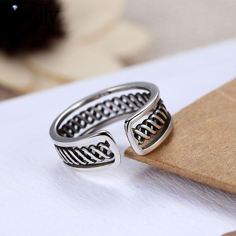 Womens Multi Layer Copper Ring Electroplated Thai Silver Finish Stylish Twist Ring Elegant Design Jewelry Ring