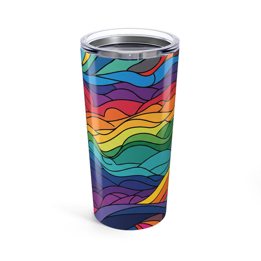 20oz Stainless Steel Tumbler With Double Wall Insulation Leak Proof Travel Mug Printed Design For Hot And Cold